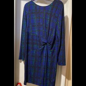 Michael Kors royal blue green and black dress